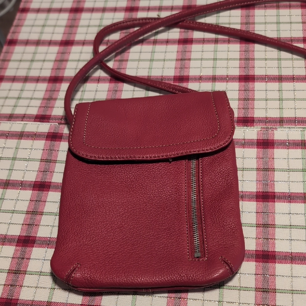 Tignanello Red Leather Crossbody Bag